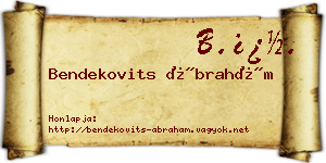 Bendekovits Ábrahám névjegykártya